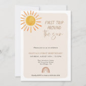 Erste Reise um die Sonne 1. Geburtstag Einladung (Vorderseite)