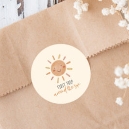 Erste Reise um die Sonne 1. Geburtstag Gunst Runder Aufkleber