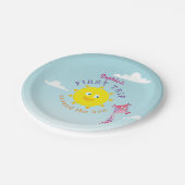 Erste Reise um die Sonne 1. Geburtstag Pappteller (Schrägansicht)