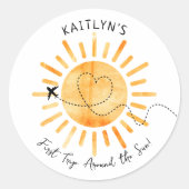 Erste Reise um die Sonne 1. Geburtstag Runder Aufkleber (Vorderseite)