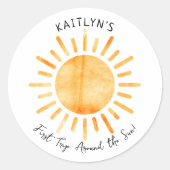 Erste Reise um die Sonne 1. Geburtstag Runder Aufkleber (Vorderseite)