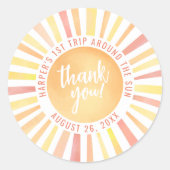 Erste Reise um die Sonne 1. Geburtstag Runder Aufkleber (Vorderseite)