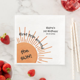 Erste Reise um die Sonne 1. Geburtstag Serviette