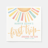 Erste Reise um die Sonne 1. Geburtstag Serviette (Vorderseite)