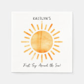 Erste Reise um die Sonne 1. Geburtstag Serviette (Vorderseite)