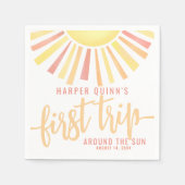 Erste Reise um die Sonne 1. Geburtstag Serviette (Vorderseite)