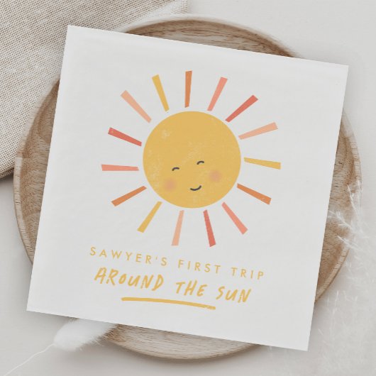 Erste Reise um die Sonne 1. Geburtstag Serviette