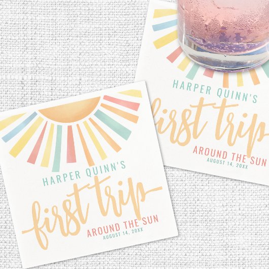 Erste Reise um die Sonne 1. Geburtstag Serviette