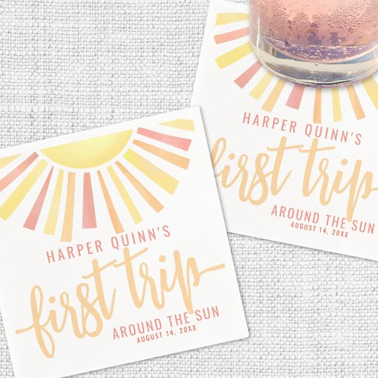 Erste Reise um die Sonne 1. Geburtstag Serviette