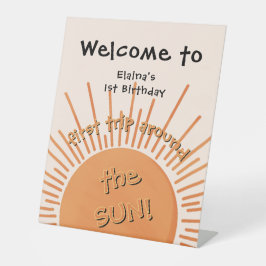 Erste Reise um die Sonne 1. Geburtstag Willkommen Sockelschild