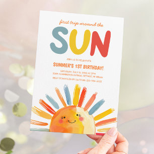 Erste Reise um die Sonne 1. Geburtstagsfeier Einladung
