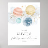 Erste Reise um die Sonne Begrüßungszeichen Plakat (Vorne)