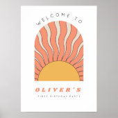 Erste Reise um die Sonne Begrüßungszeichen Plakat (Vorne)