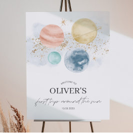 Erste Reise um die Sonne Begrüßungszeichen Plakat