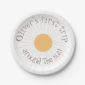Erste Reise um die Sonne Birthday boho Pappteller (Vorderseite)