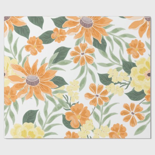 Erste Reise um die Sonne Boho-Blumenverpackung Geschenkpapier (Flach)