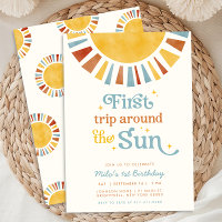 Erste Reise um die Sonne Boho Retro 1. Geburtstag