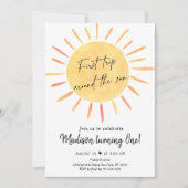 Erste Reise um die Sonne Boho Sonnenschein Geburts Einladung (Vorderseite)