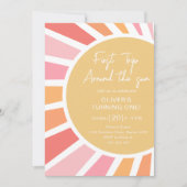 Erste Reise um die Sonne - Boho Sunshine Geburtsta Einladung (Vorderseite)