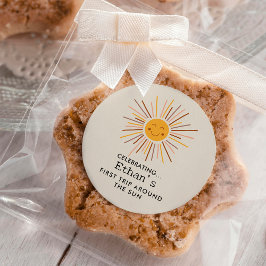 Erste Reise um die Sonne Custom 1. Geburtstag Boho Runder Aufkleber