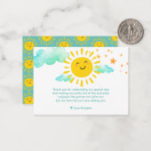 Erste Reise um die Sonne Danke Notitzkarte Mitteilungskarte (Vorderseite/Rückseite Beispiel)