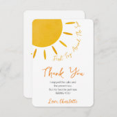 Erste Reise um die Sonne Dankeschön Karte (Vorne/Hinten)