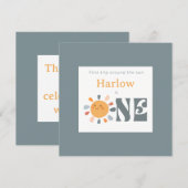 Erste Reise um die Sonne Dankeskarte (Vorne/Hinten)