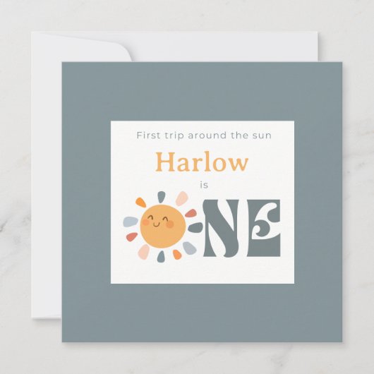 Erste Reise um die Sonne Dankeskarte (Vorderseite)