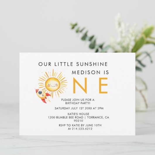 Erste Reise um die Sonne Einladung (Stehend Vorderseite)