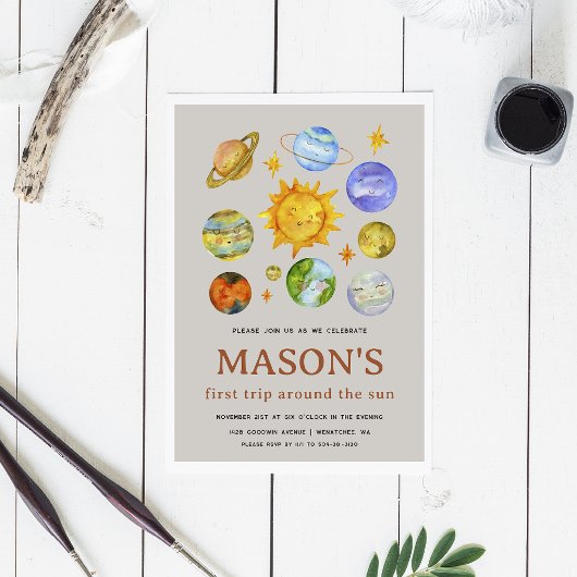 Erste Reise um die Sonne Einladung zum Geburtstag