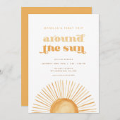 Erste Reise um die Sonne Einladung zum Geburtstag (Vorne/Hinten)