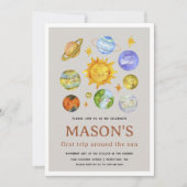 Erste Reise um die Sonne Einladung zum Geburtstag (Vorderseite)
