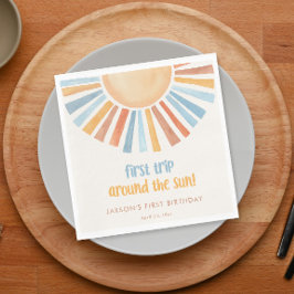Erste Reise um die Sonne erste Geburtstagsparty Serviette