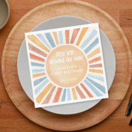 Erste Reise um die Sonne erste Geburtstagsparty Serviette