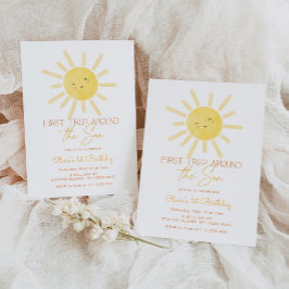 Erste Reise um die Sonne ersten Geburtstag Einladung