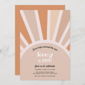 Erste Reise um die Sonne Erster Geburtstag Einladung (Vorne/Hinten)