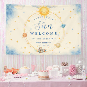 Erste Reise um die Sonne Erster Geburtstag Willkom Banner