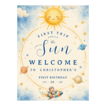 Erste Reise um die Sonne Erster Geburtstag Willkom