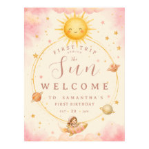 Erste Reise um die Sonne Erstes Geburtstagsmädchen