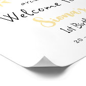 Erste Reise um die Sonne Geburtstag Begrüßungszeic Poster (Ecke)