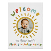 Erste Reise um die Sonne Geburtstag Begrüßungszeic Poster (Vorderseite)