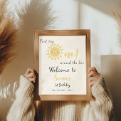 Erste Reise um die Sonne Geburtstag Begrüßungszeic Poster