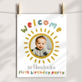 Erste Reise um die Sonne Geburtstag Begrüßungszeic Poster