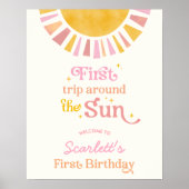 Erste Reise um die Sonne Geburtstag Begrüßungszeic Poster (Vorne)