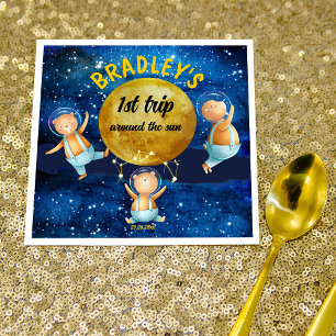 Erste Reise um die Sonne Geburtstag Custom-Serviet Serviette