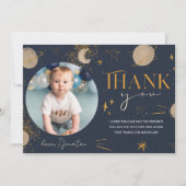 Erste Reise um die Sonne Geburtstag Danke Karte (Vorderseite)