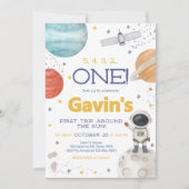 Erste Reise um die Sonne Geburtstag Einladung (Vorderseite)