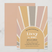 Erste Reise um die Sonne Geburtstag Einladung (Vorne/Hinten)