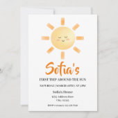 Erste Reise um die Sonne Geburtstag Einladung (Vorderseite)