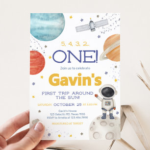 Erste Reise um die Sonne Geburtstag Einladung